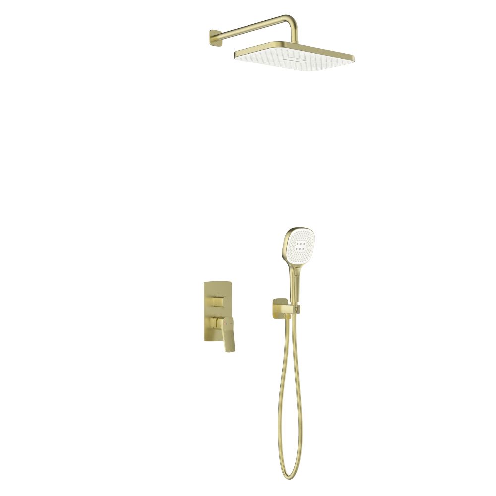 KFA Armatura Malaga zestaw prysznicowy podtynkowy z deszczownicą złoty szczotkowany 4529-501-31
