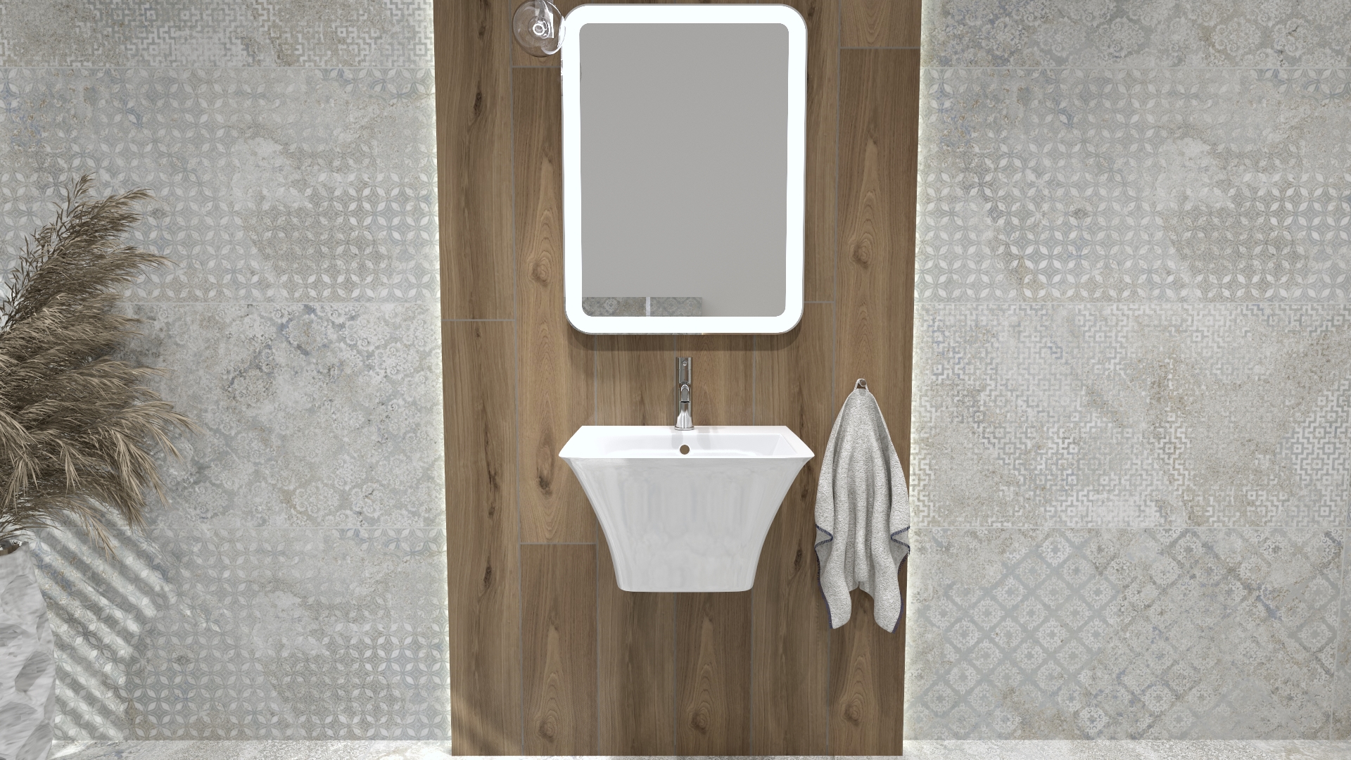 LaVita Ribera umywalka 53x44 cm ścienna biały połysk