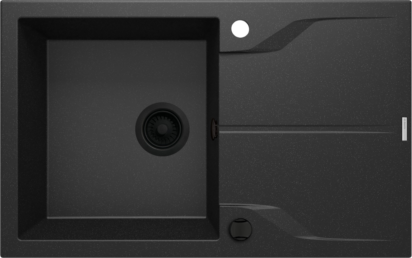 Deante Andante Flush zlewozmywak granitowy 78x49 cm wpuszczany grafit metalik ZQNG11F