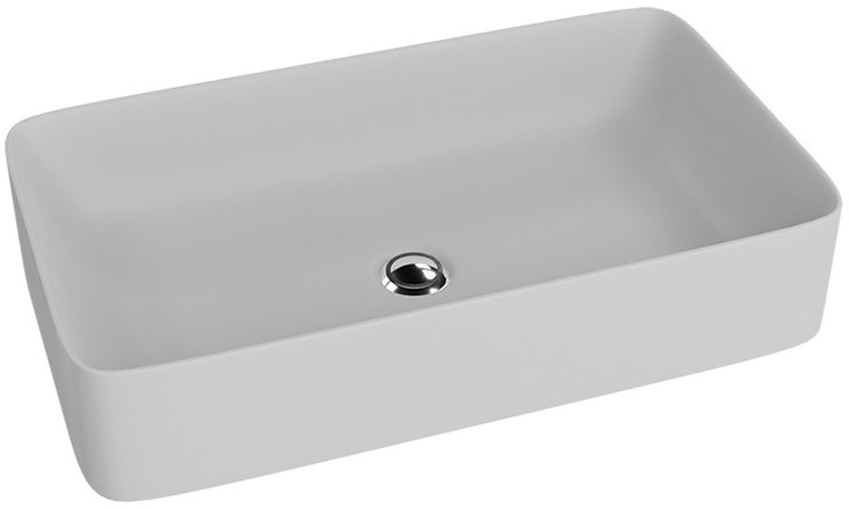 LaVita Pasana Grey umywalka 60,5x34 cm nablatowa prostokątna szary mat