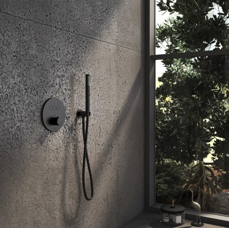 Kronenbach Smart Push bateria wannowo-prysznicowa podtynkowa termostatyczna czarny mat 19044003SM - Wysyłka w 24h