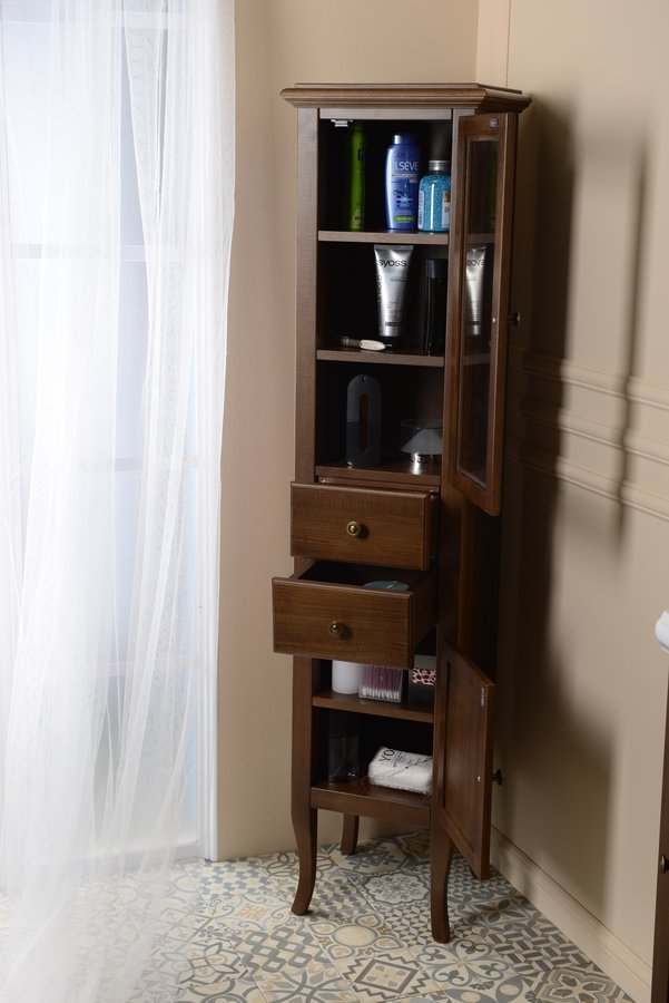 Sapho Retro szafka boczna 170 cm wysoka prawa drewno bukowe brąz 1662