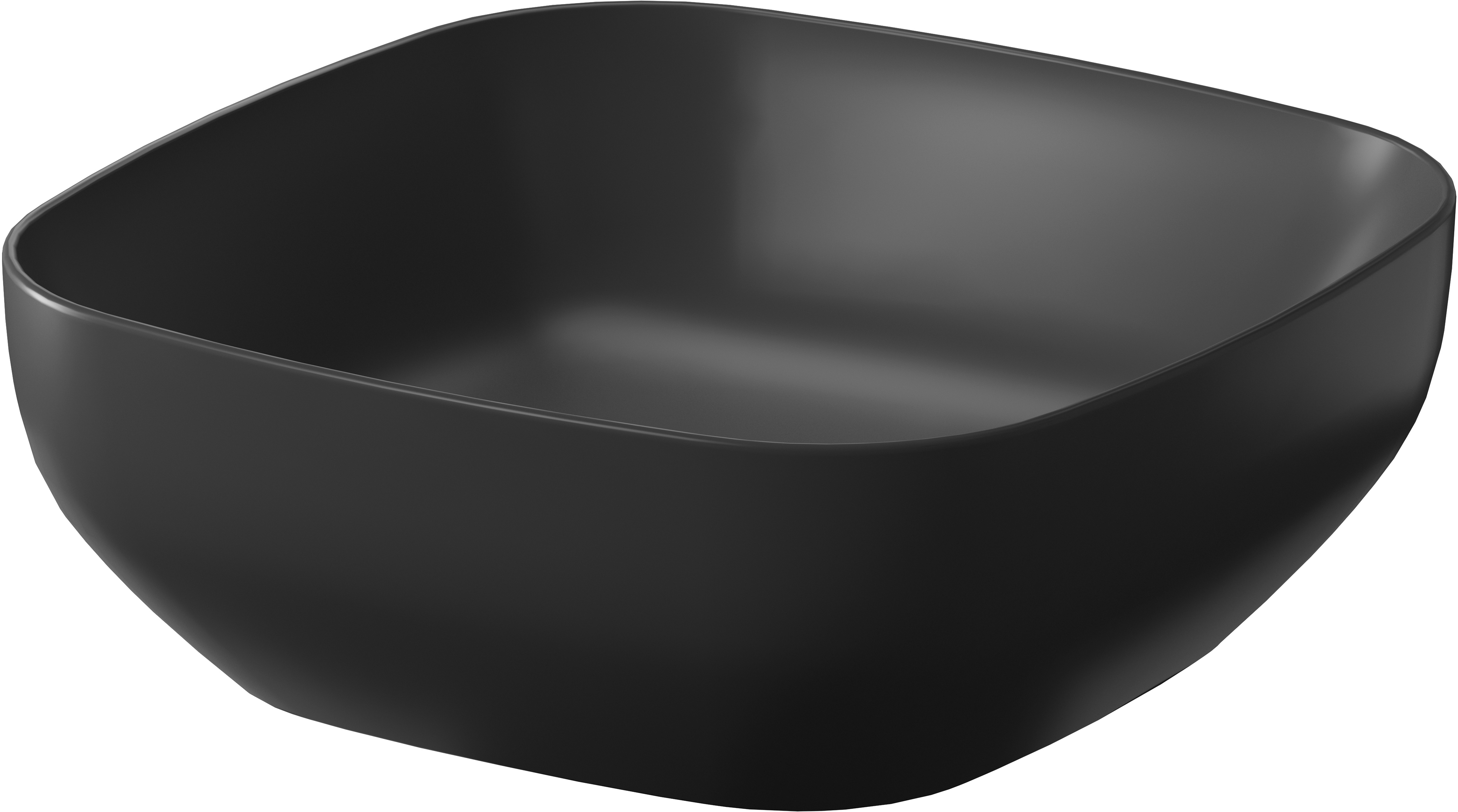 Cersanit Larga umywalka 38 cm nablatowa kwadratowa antracyt mat K677-012