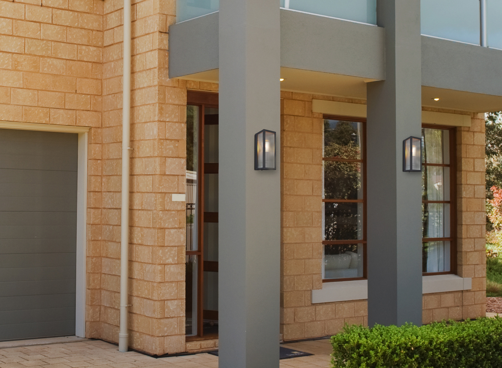 Globo Lighting Gundula kinkiet zewnętrzny 1x60W czarny/szkło ryflowane 31980