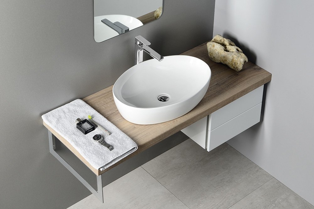 Sapho Pera umywalka 62,5x42 cm nablatowa owalna biała AR457