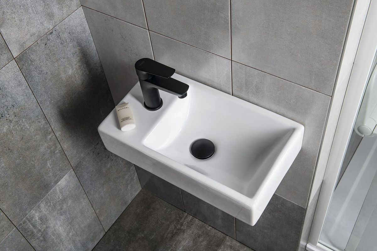 Sapho Minos umywalka 45x26 cm ścienna prostokątna lewa biała 4757