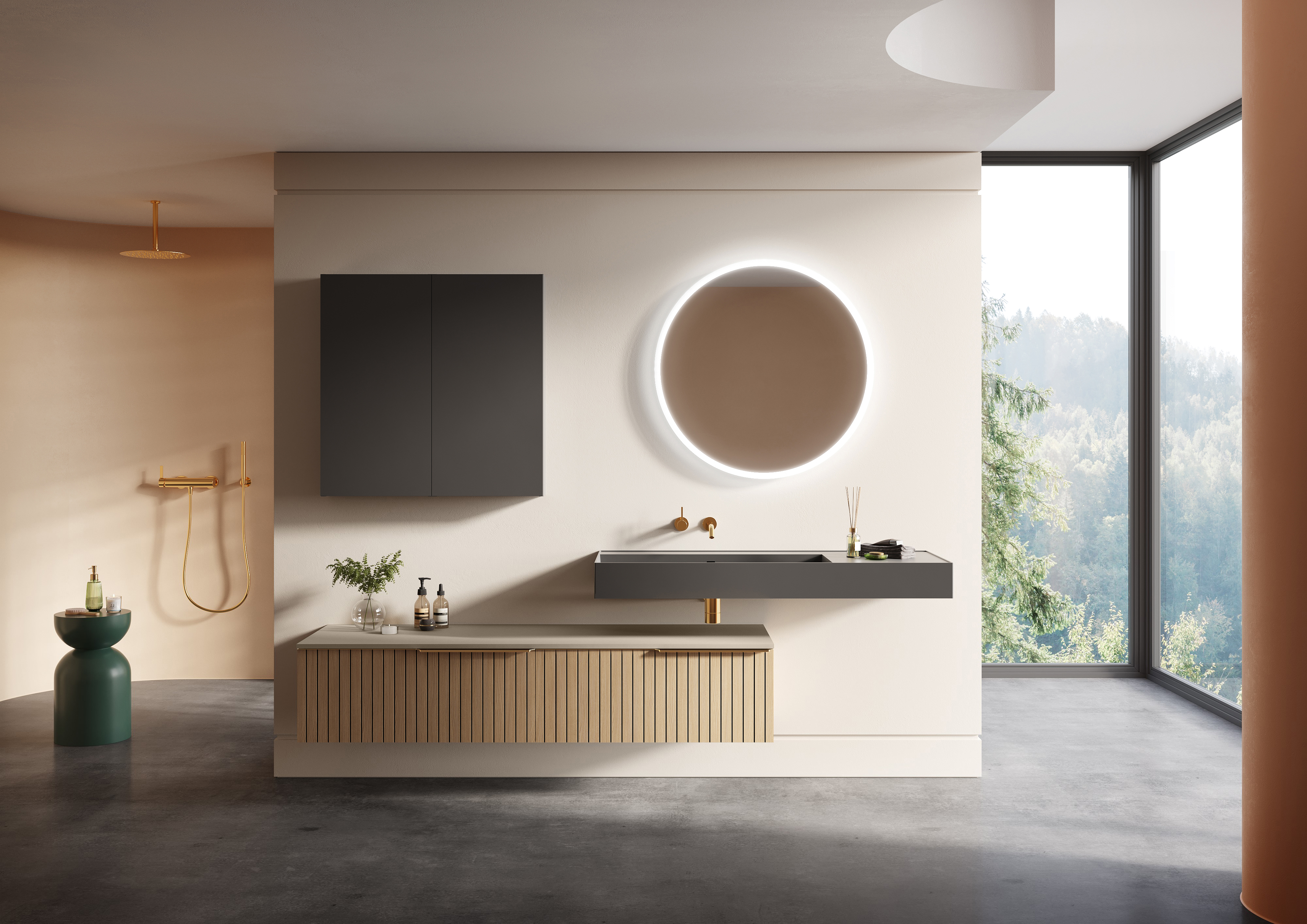 Elita Level umywalka 100,5x45,5 cm prostokątna ścienna lewa anthracite matt RE041461186010