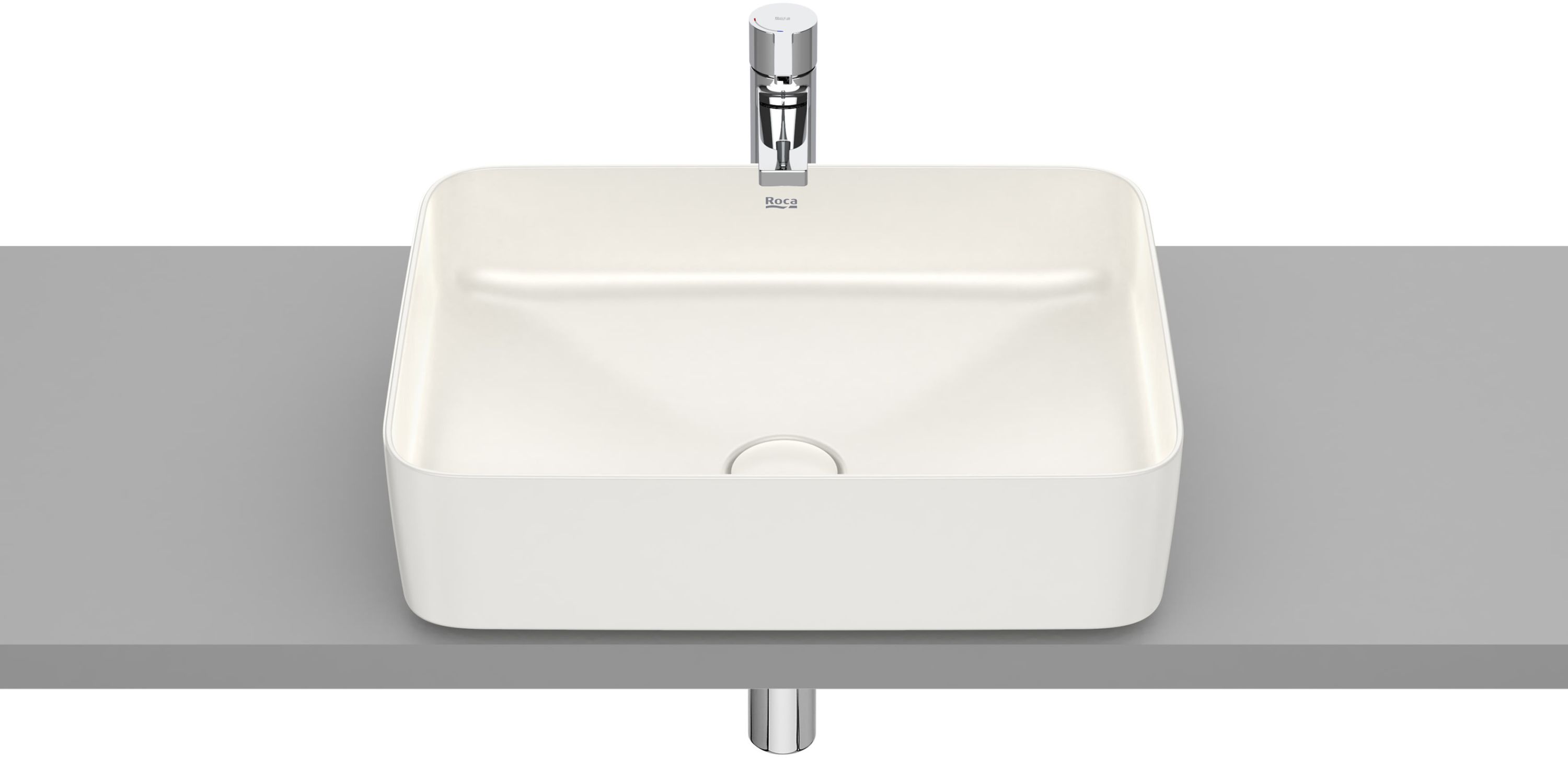 Roca Inspira umywalka 50x37 cm prostokątna nablatowa brąz/beż A327530650