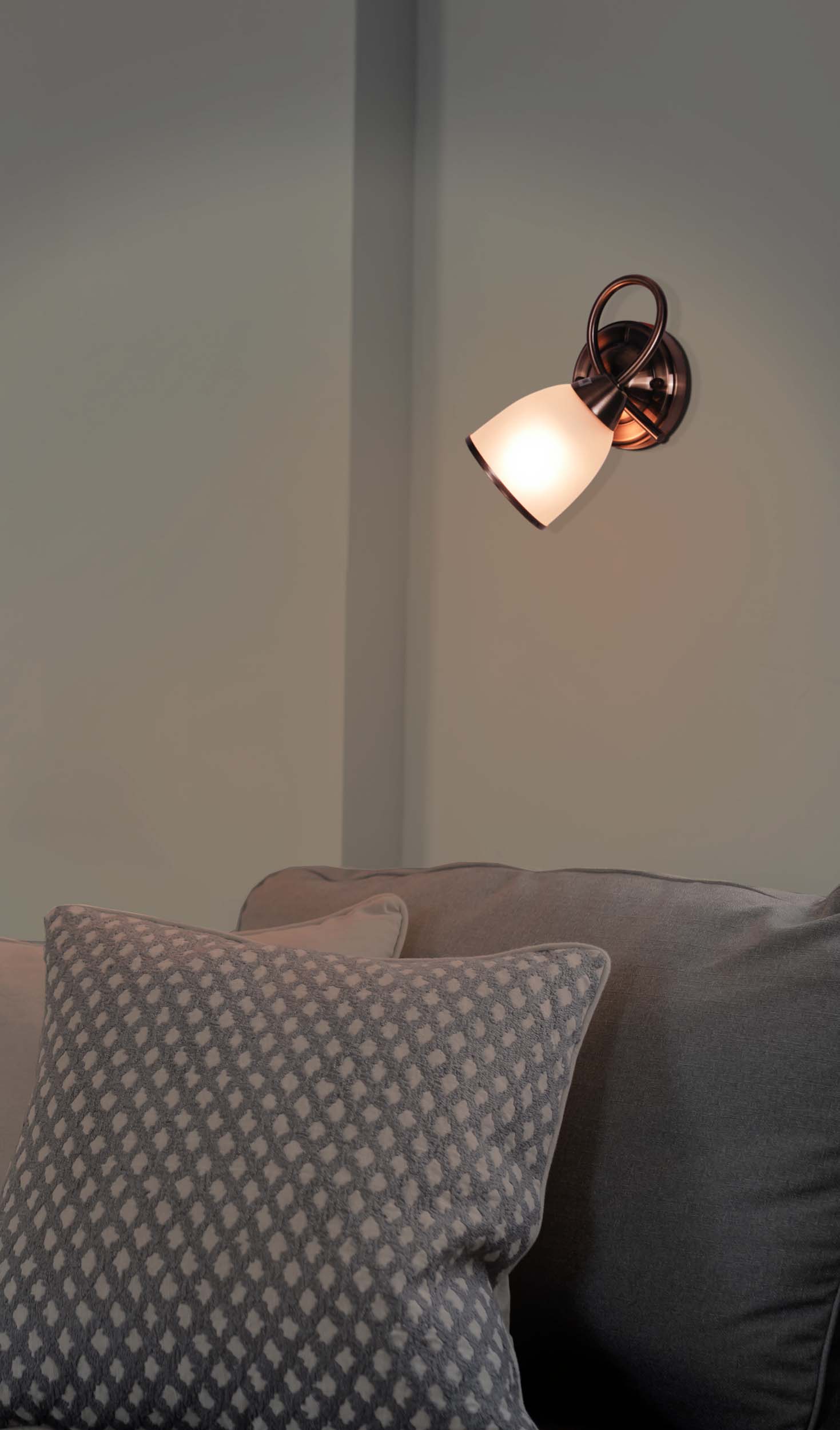 Kaja Samira kinkiet 1x40W patyna/szkło białe K-JSL-8090/1WAB - Wysyłka w 24h