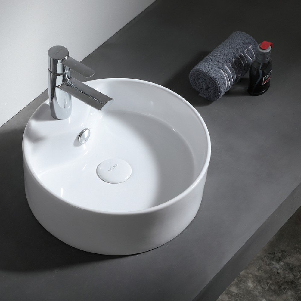 Uptrend Vesta umywalka 38x38 cm nablatowa okrągła biały połysk TR4161 - Wysyłka w 24h