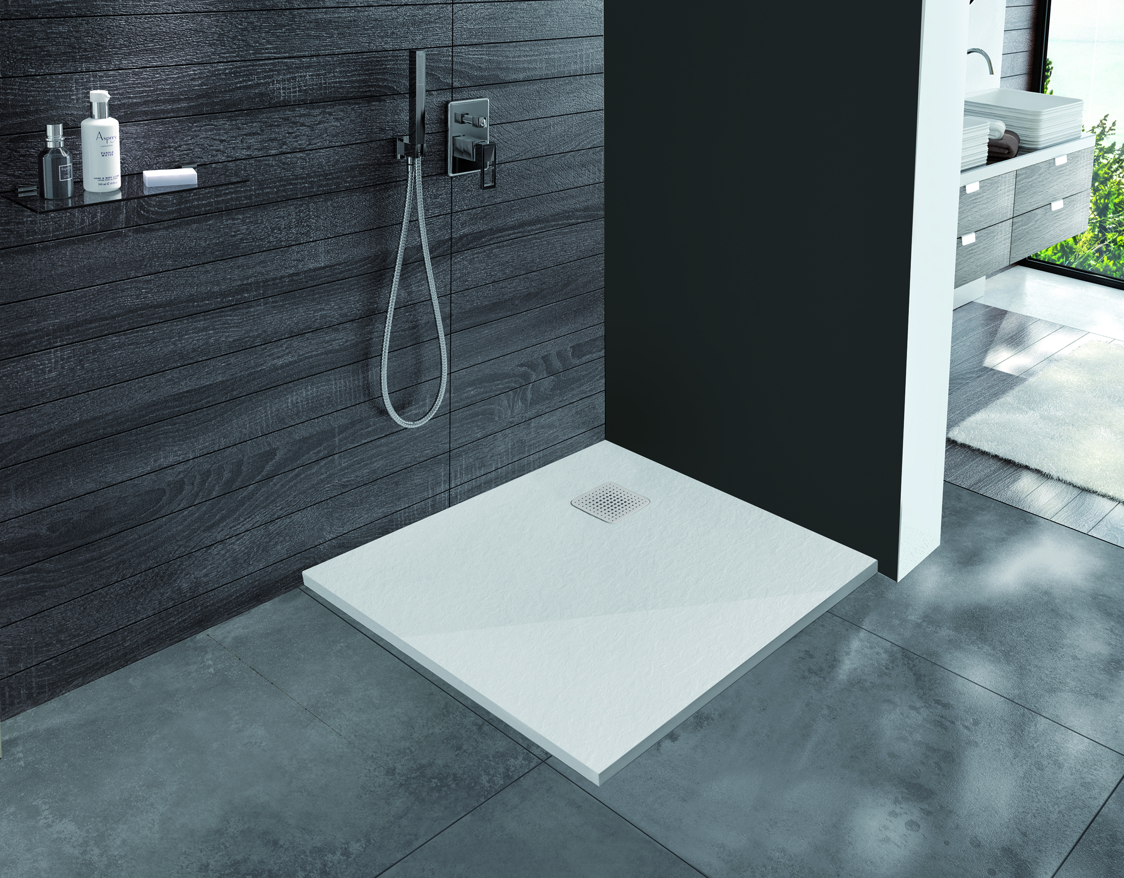 Sanplast Eco Mineral brodzik kwadratowy 80x80 cm biały 645-580-0020-01-020