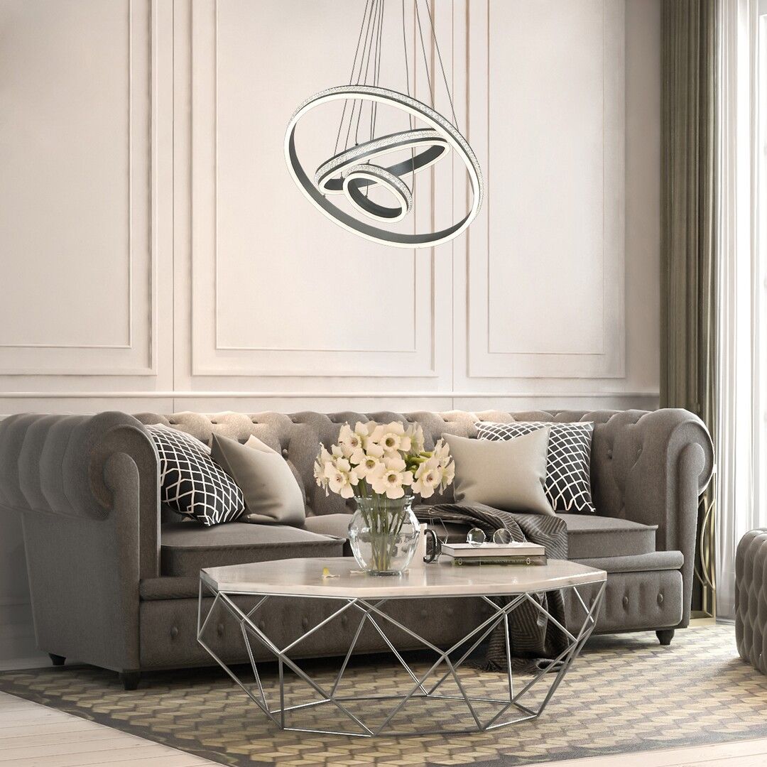 Rabalux Avalon lampa wisząca 1x75W LED biały/szczotkowane aluminium 2230