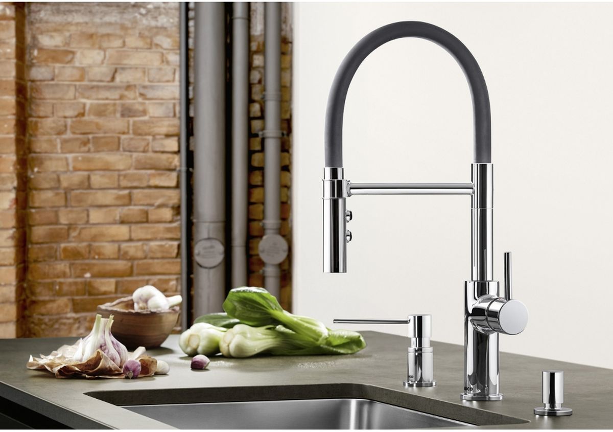 Blanco Catris-S bateria kuchenna stojąca chrom-czarna 525791