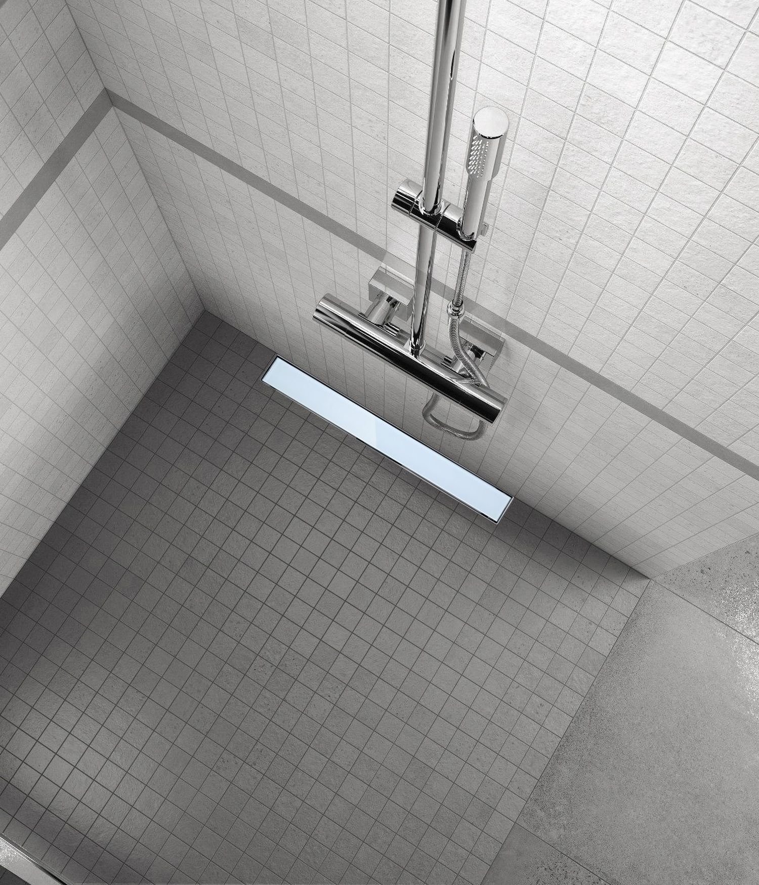 Sea-Horse odpływ prysznicowy liniowy 70 cm szkło białe OL-AG01W-70