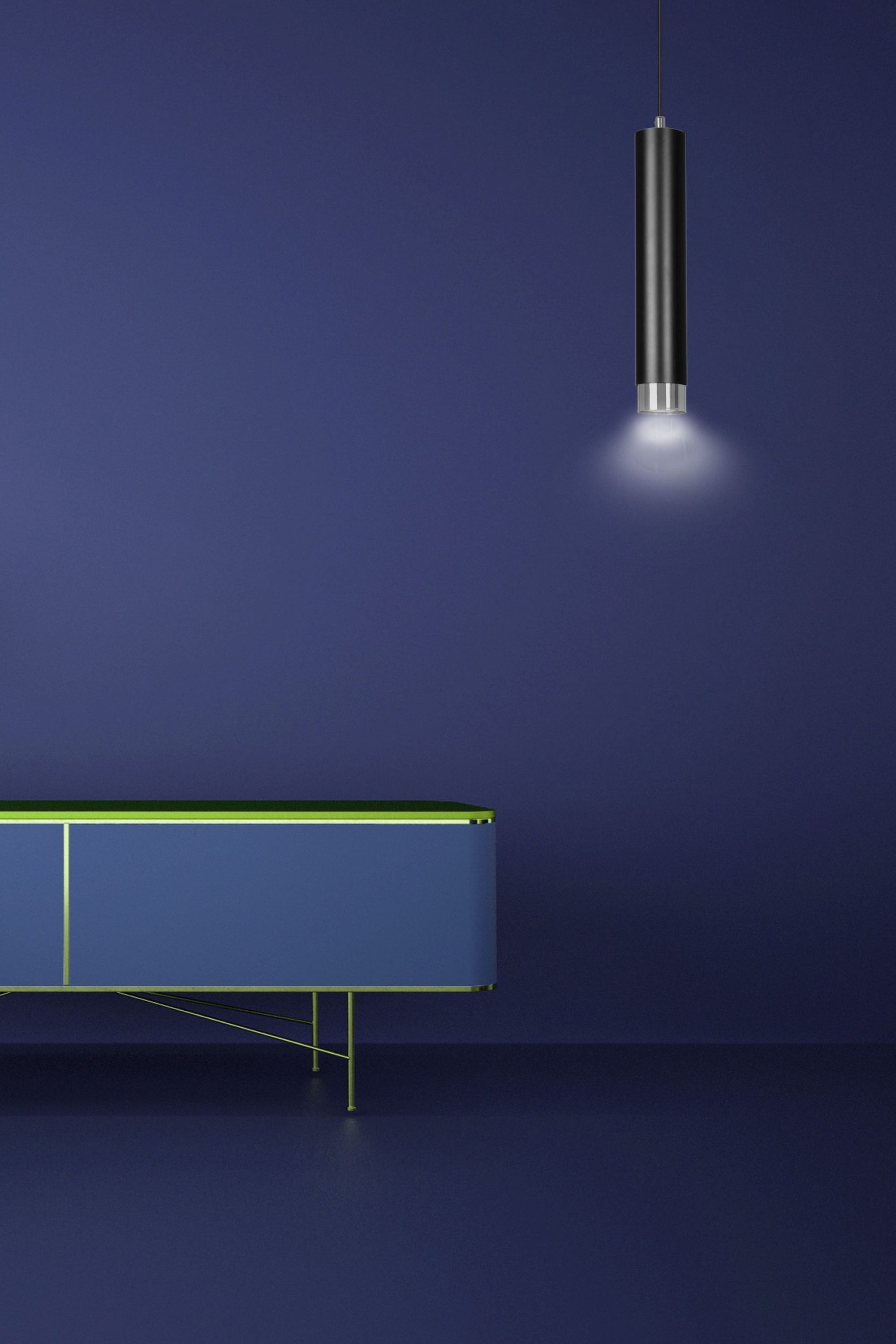 Emibig Kibo lampa wisząca 1x8 W czarna-chrom 643/1