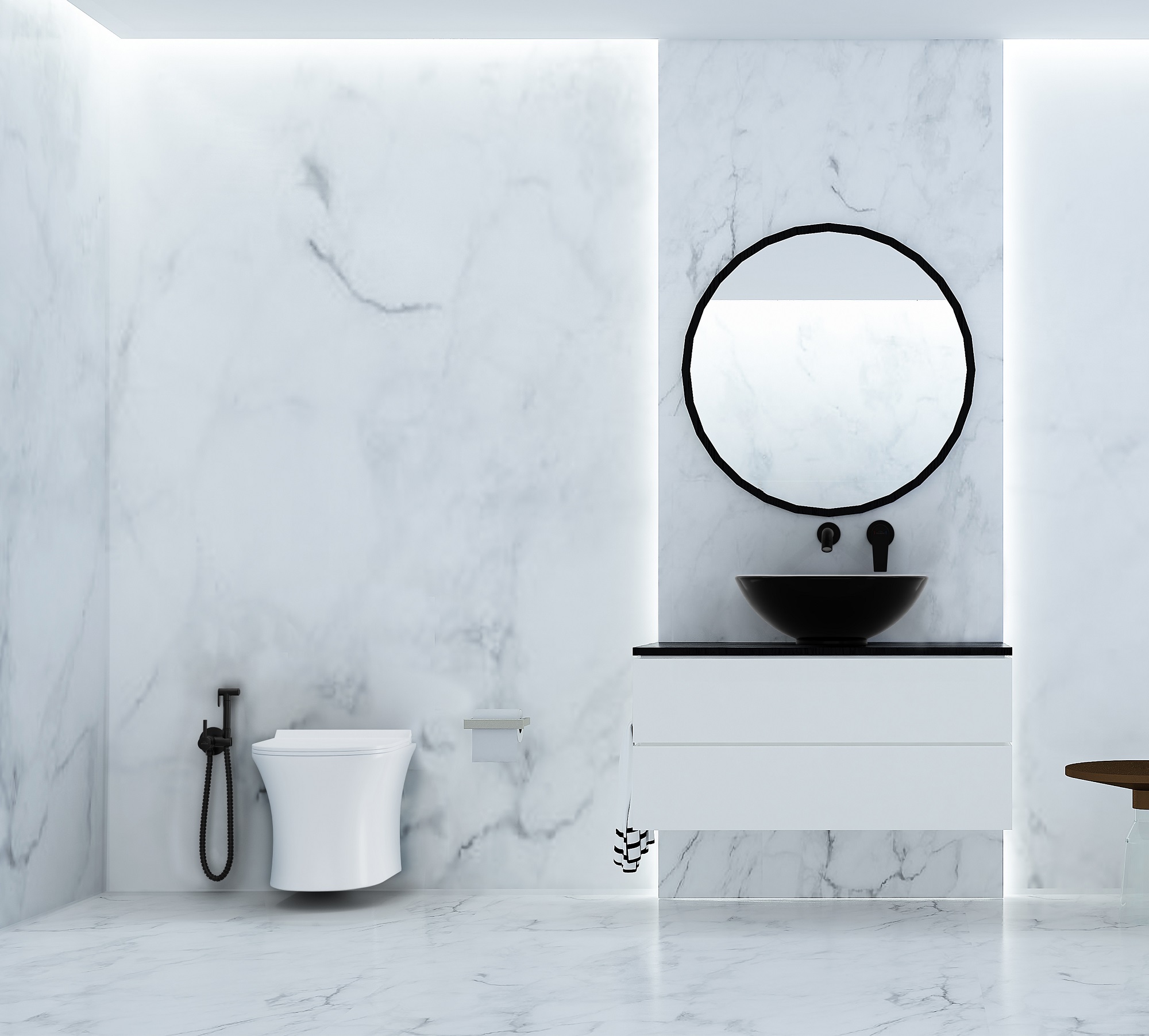 Invena bateria bidetowa z zestawem prysznicowym podtynkowa czarna BP-00-B04 - Wysyłka w 24h