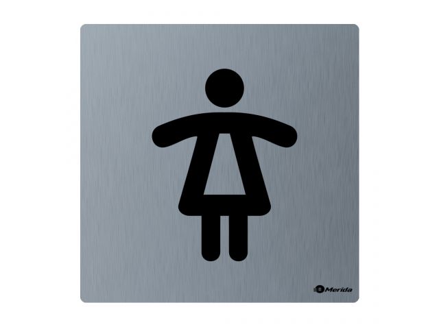 Merida piktogram na drzwi 9,5x9,5 cm toaleta damska stal mat GSM007 - Wysyłka w 24h