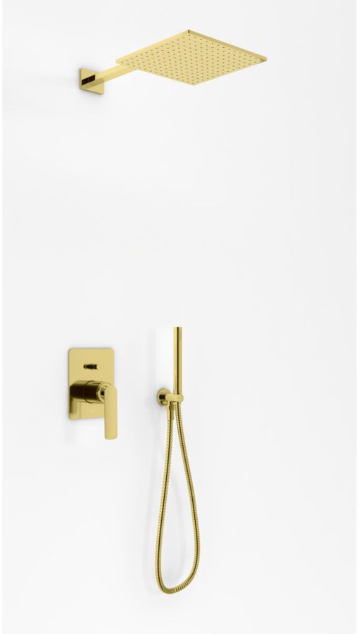 Kohlman Experience Gold zestaw prysznicowy podtynkowy z deszczownicą 25 cm złoty QW210EGDQ25