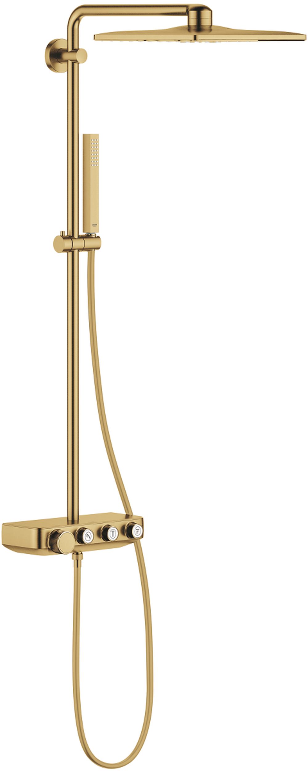 Grohe Euphoria SmartControl System 310 Cube Duo zestaw prysznicowy termostatyczny z deszczownicą złoty szczotkowany 26508GN0