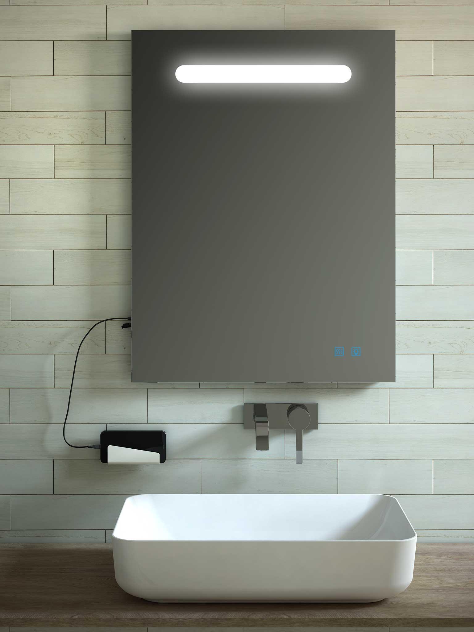 Elita Lina lustro 80x70 cm prostokątne z oświetleniem z matą grzewczą RE066765000010