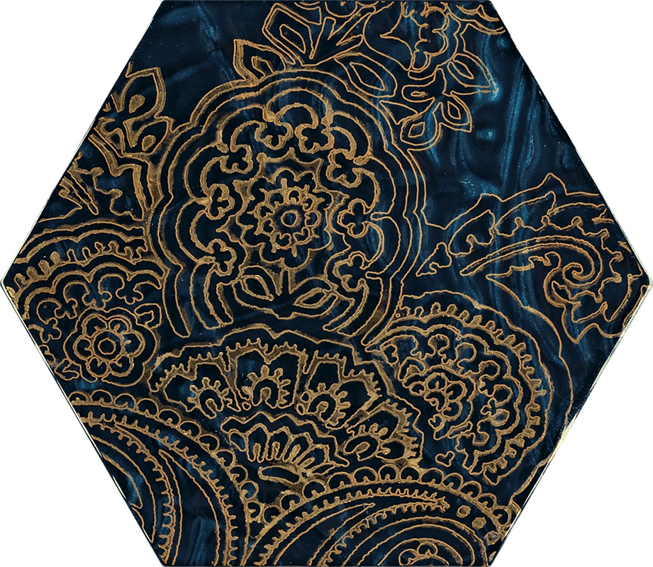 Paradyż Urban Colours dekor ścienny 19,8x17,1 cm motyw B STR niebieski/złoty poler