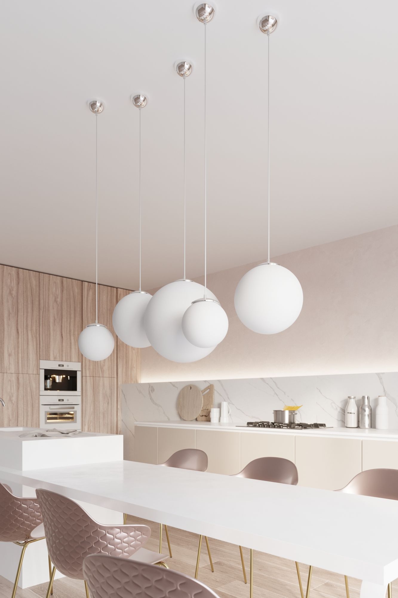 Sollux Lighting Ugo lampa wisząca 1x60W chrom/biała SL.0265