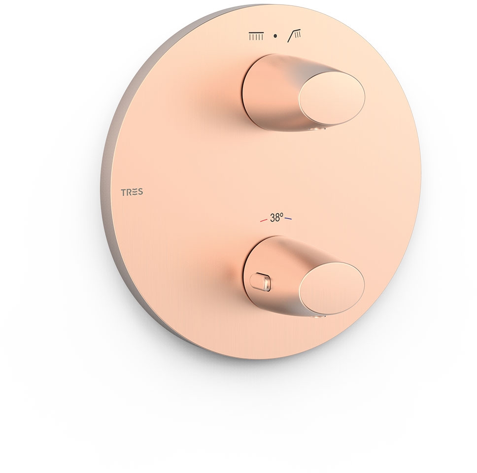 Tres Fuji bateria wannowo-prysznicowa podtynkowa termostatyczna złota 28125001OPM