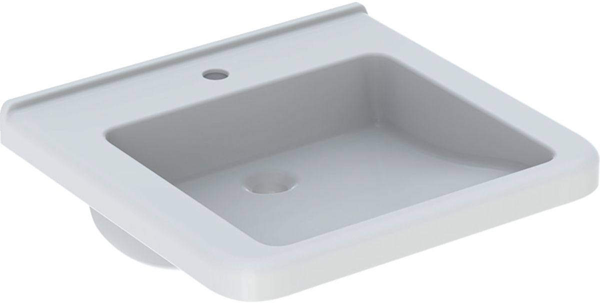 Geberit Selnova Comfort Square umywalka 55x52,5 cm prostokątna ścienna dla niepełnosprawnych biała 500.786.00.7