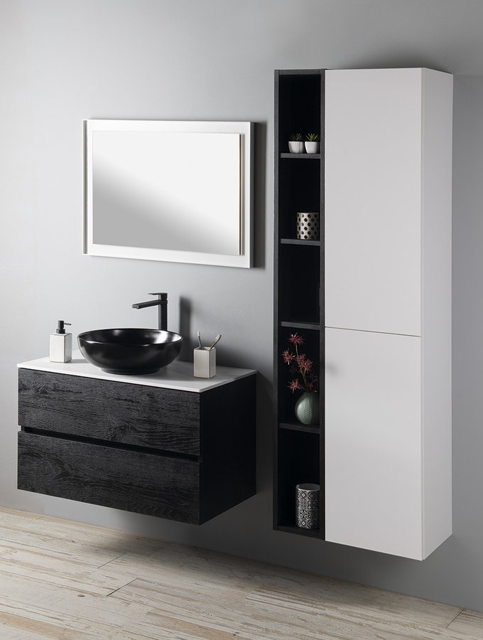 Sapho Rondane umywalka 41 cm nablatowa okrągła czarny mat AR435B