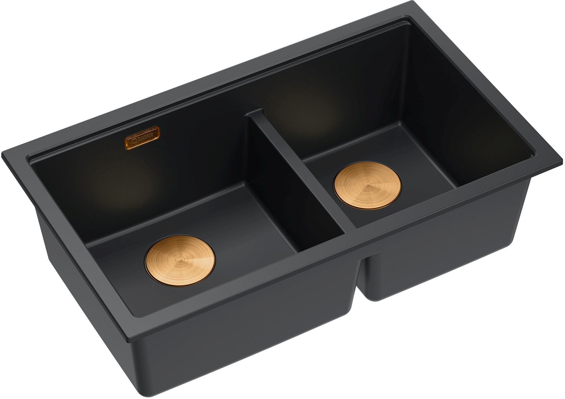 Quadron Logan 120 zlewozmywak GraniteQ 76x45 cm pure carbon/elementy miedziane HQL7645U7_PVDC1_U