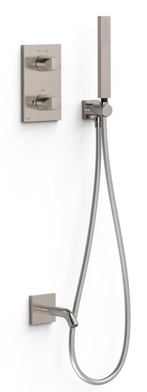 Tres Therm-Box zestaw wannowo-prysznicowy podtynkowy termostatyczny stal 21125007AC