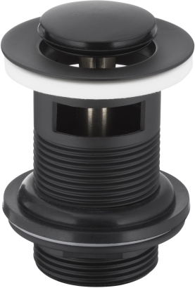 KFA Armatura korek umywalkowy klik-klak z przelewem mały czarny mat 660-354-81