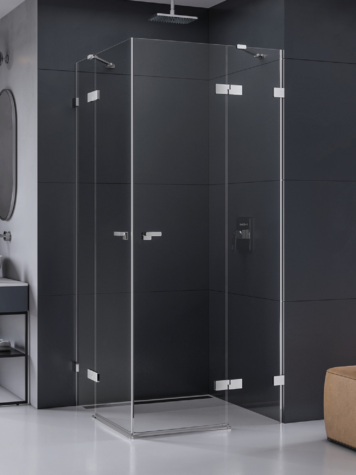 New Trendy Eventa kabina prysznicowa 80x100 cm prostokątna chrom połysk/szkło przezroczyste EXK-4530