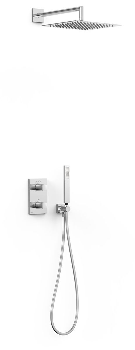 Tres Therm-Box zestaw prysznicowy podtynkowy termostatyczny z deszczownicą chrom 21125004