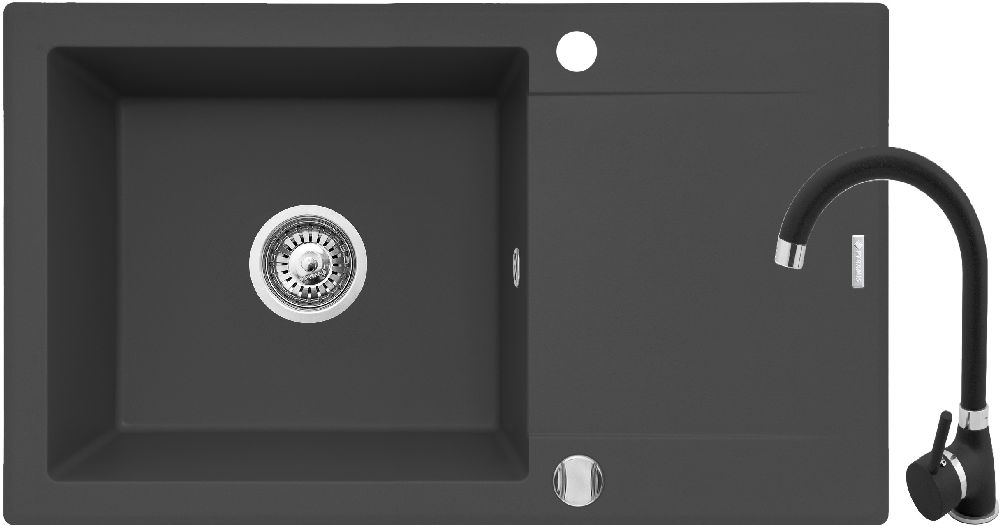 Pyramis Korfu zlewozmywak z baterią karbon 070061101BN