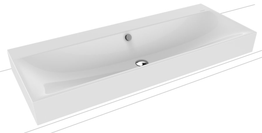 Kaldewei Silenio umywalka 120x46 cm nablatowa prostokątna model 3049-D biała 906406003001
