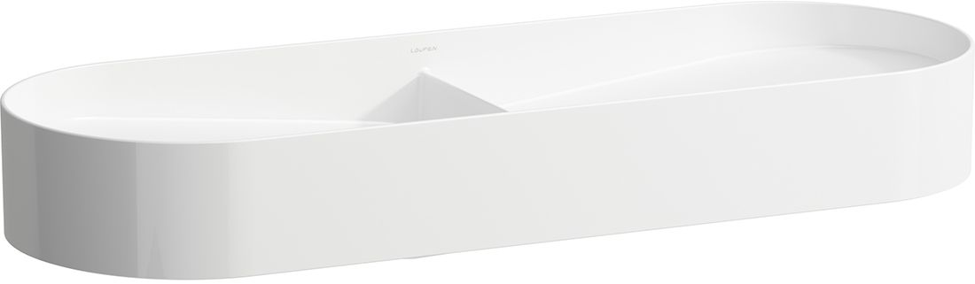 Laufen Sonar umywalka 100x37 cm półokrągła nablatowa-podwójna biała H8123487571121