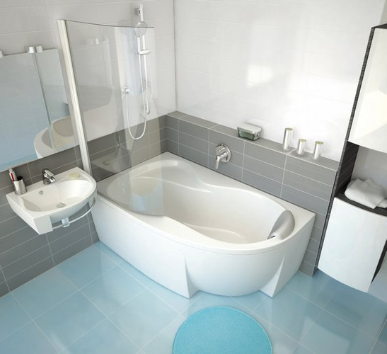 Zestaw Ravak Rosa 95 wanna 160x95 cm lewa ze stelażem i kompletem odpływowo-przelewowym chrom (C571000000, GPX2240140, X01305)