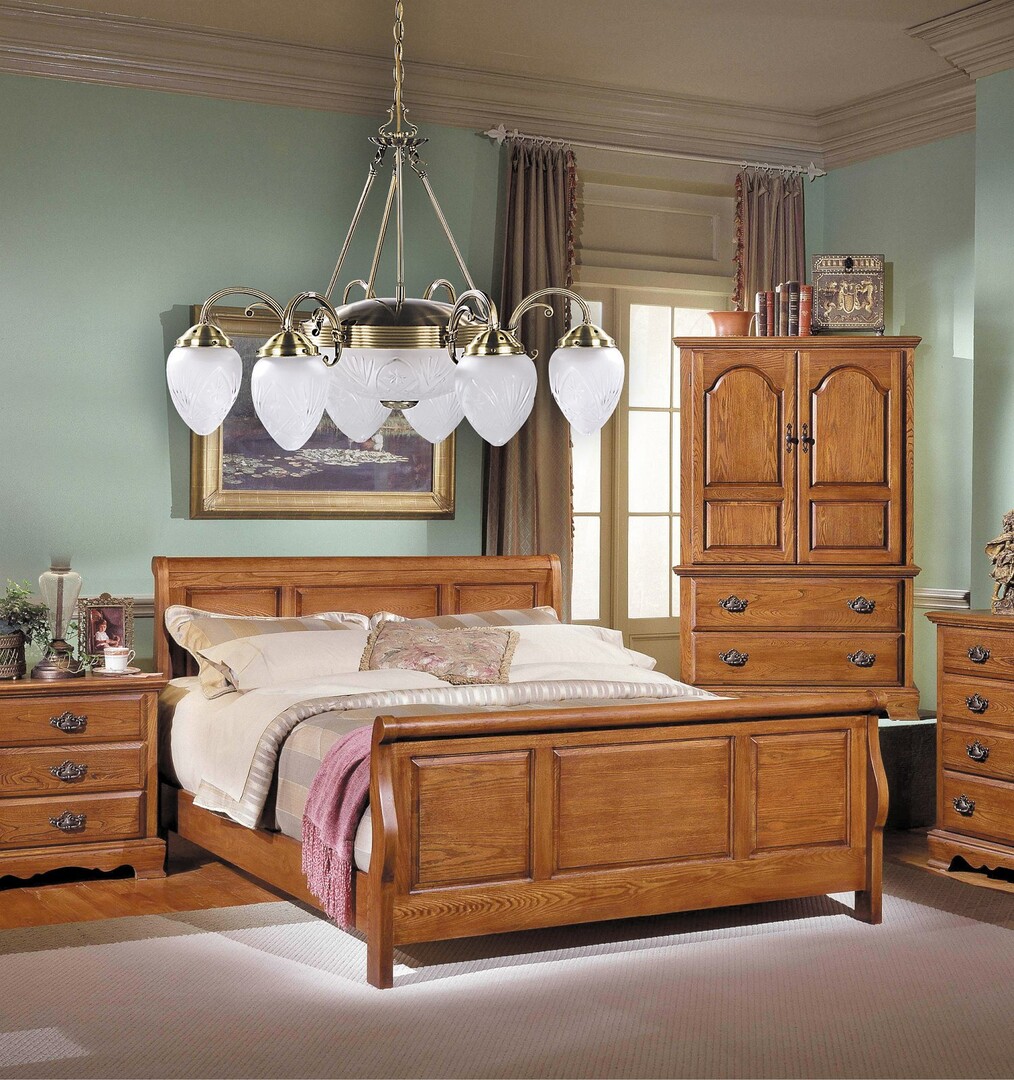 Rabalux Annabella lampa wisząca 6x40W+2x60W mosiądz/biały 8636