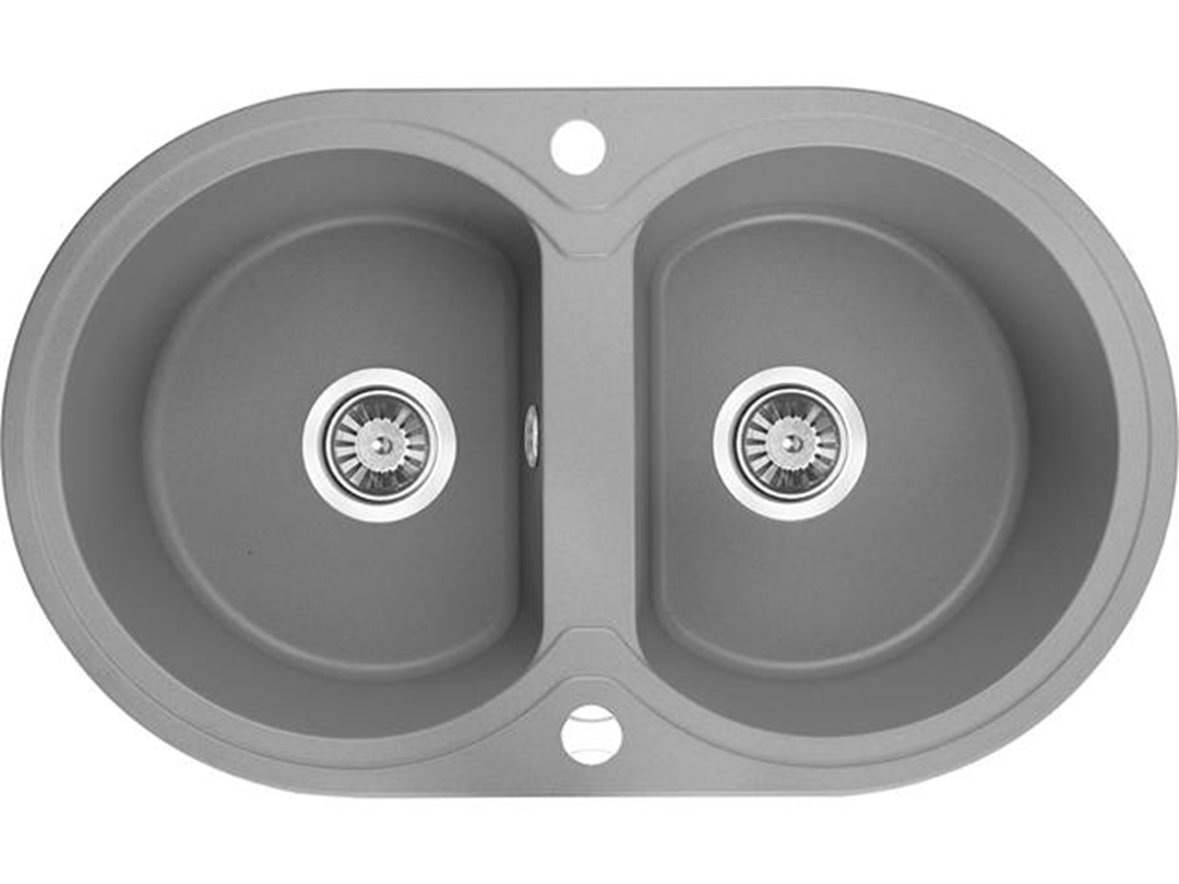 Laveo Dafne zlewozmywak granitowy 78x47 cm szary/grafitowy/onyx SBD520T