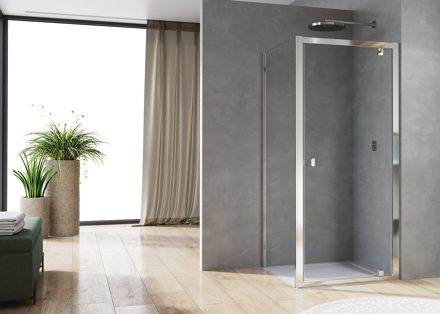 SanSwiss Arelia ścianka prysznicowa 80 cm srebrny połysk/szkło przezroczyste D20F10804007