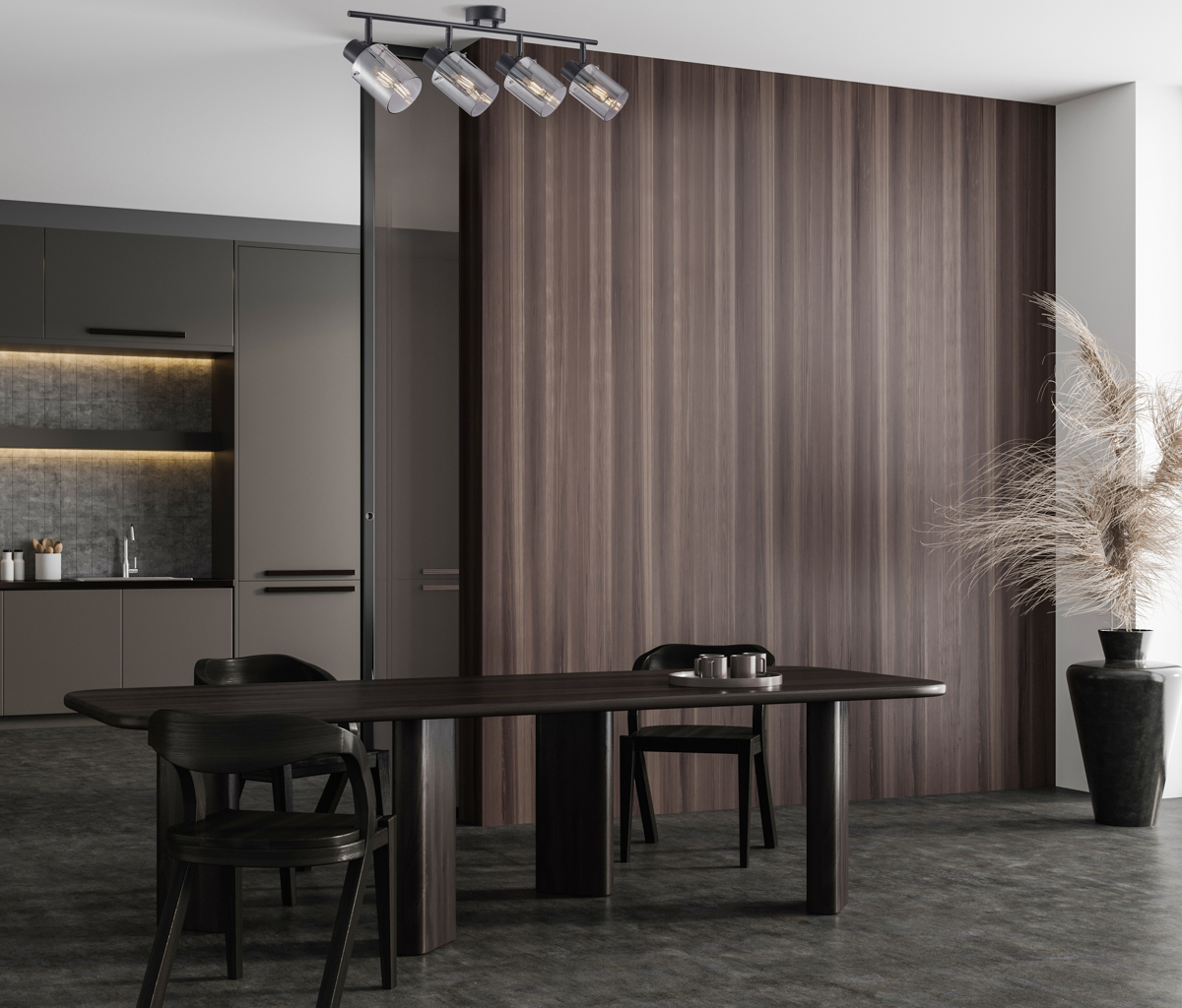 Italux Sardo lampa podsufitowa 4x40 W czarna-przydymiona SPL-5581-4-BK-SG