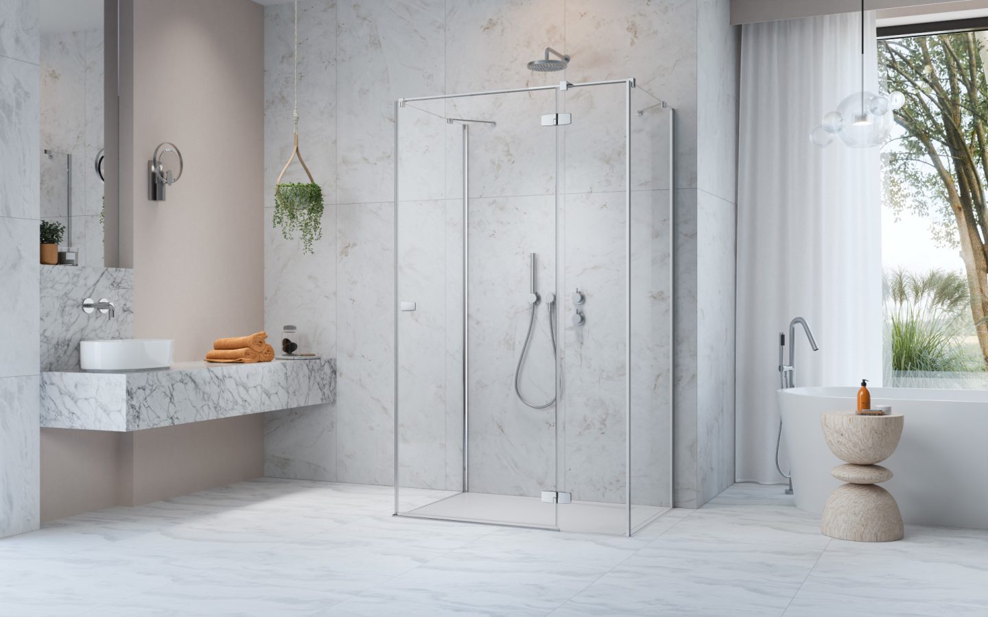 Radaway Fuenta Chrome KDJ+S drzwi prysznicowe 110 cm uchylne chrom połysk/szkło przezroczyste 1384023-01-01R