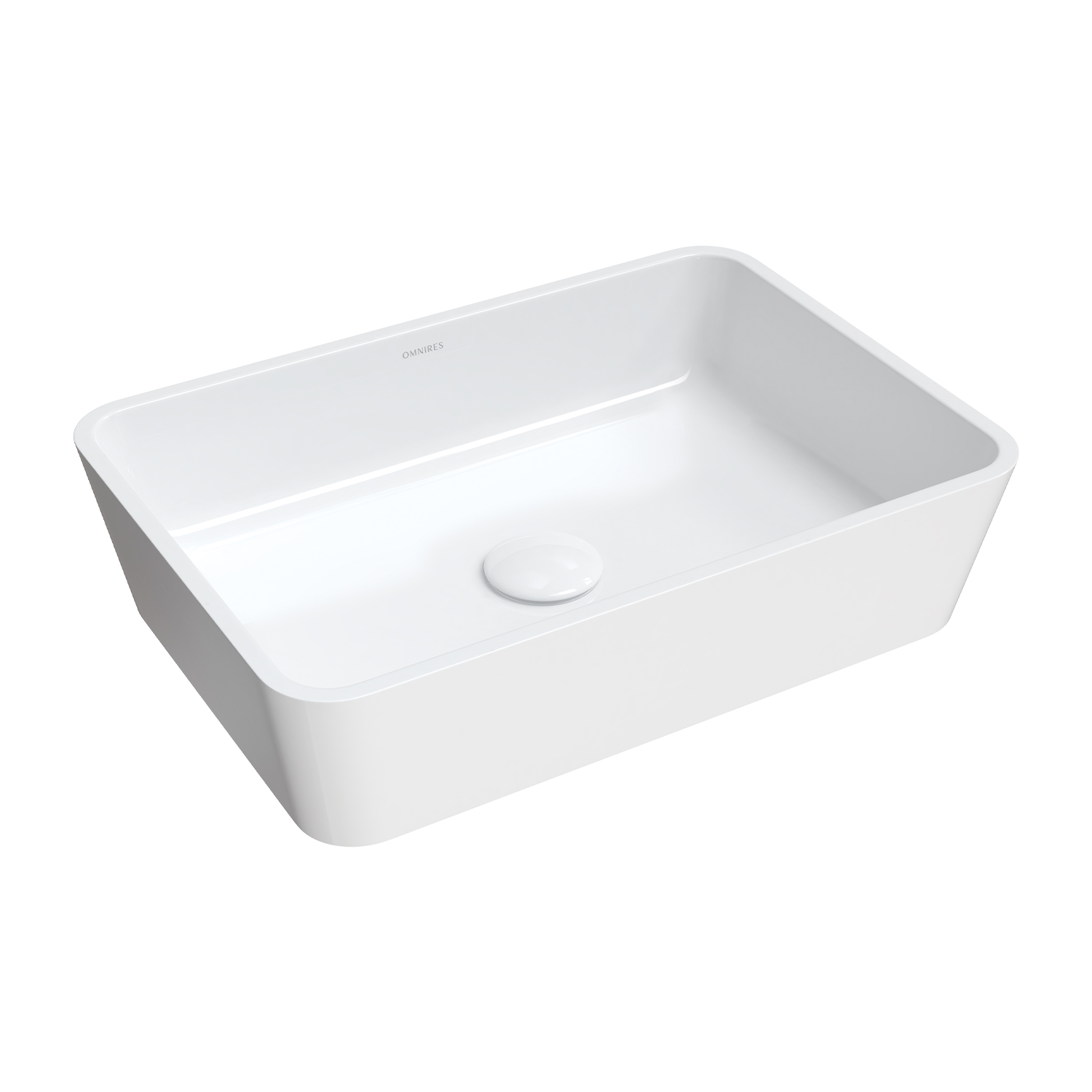 Omnires Parma M+ umywalka 50x35 cm prostokątna nablatowa biała PARMAUNBP