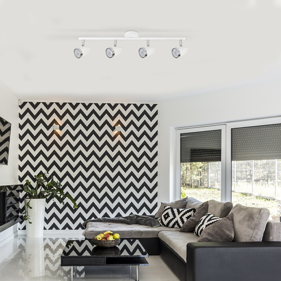 Rabalux Karen lampa podsufitowa 4x4 W biała-chrom 6669