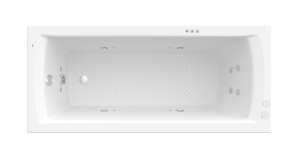 Roca Linea wanna prostokątna 170x75 cm z hydromasażem Smart WaterAir Plus biała A24T046000