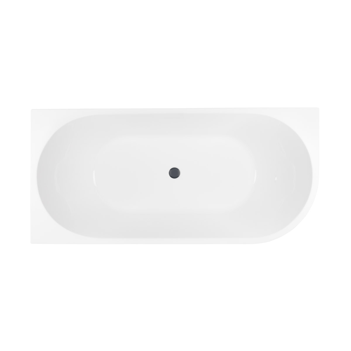 Zestaw Oltens Delva wanna narożna 170x80 cm prostokątna z pokrywą korka biały połysk/grafit (11000000, 09002400) - Wysyłka w 24h