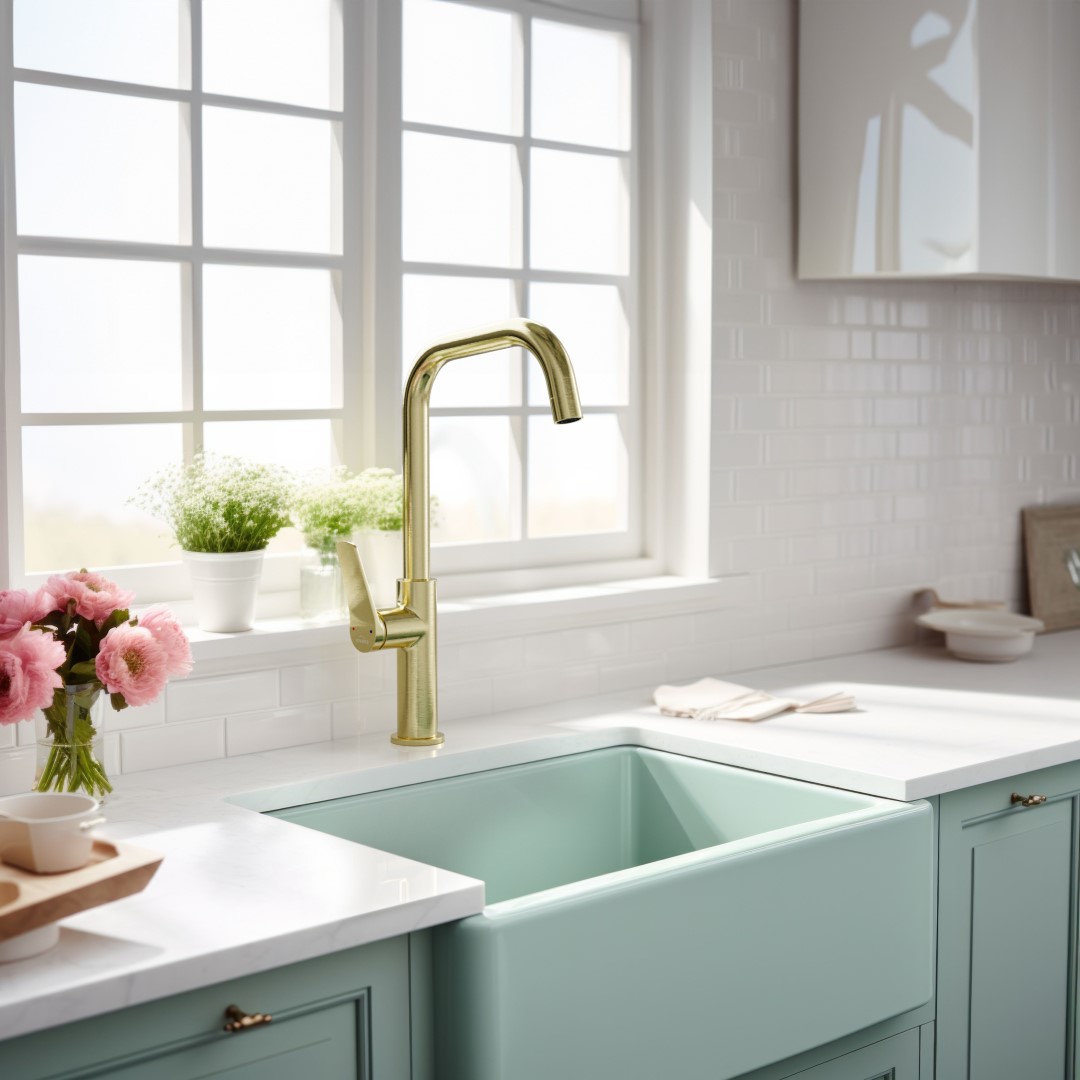 Invena Alonia bateria kuchenna stojąca złoto/stare złoto BZ-70-009