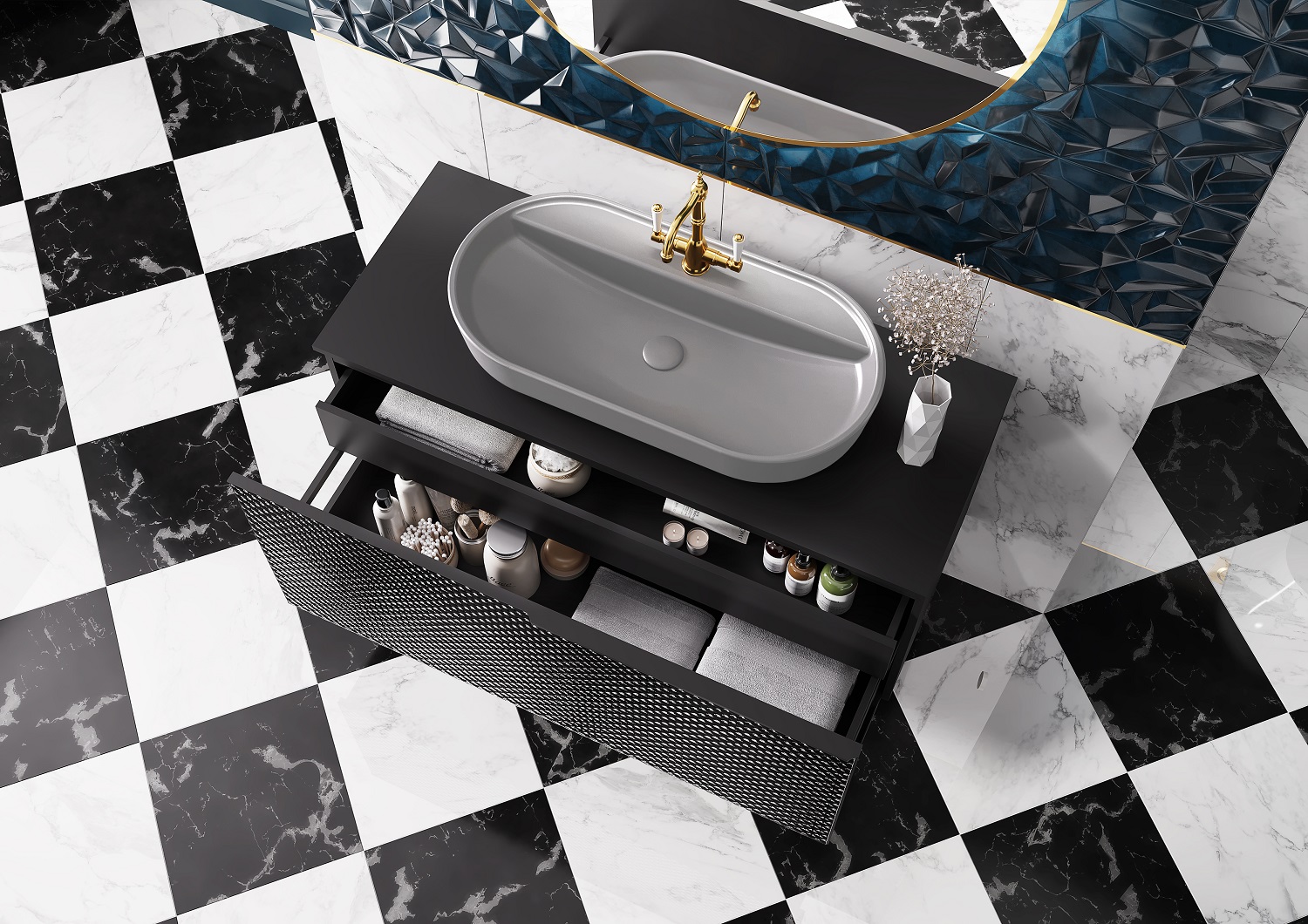 Elita Babette umywalka 81,5x41,5 cm owalna nablatowa stone matt RE040820017040 - Wysyłka w 24h