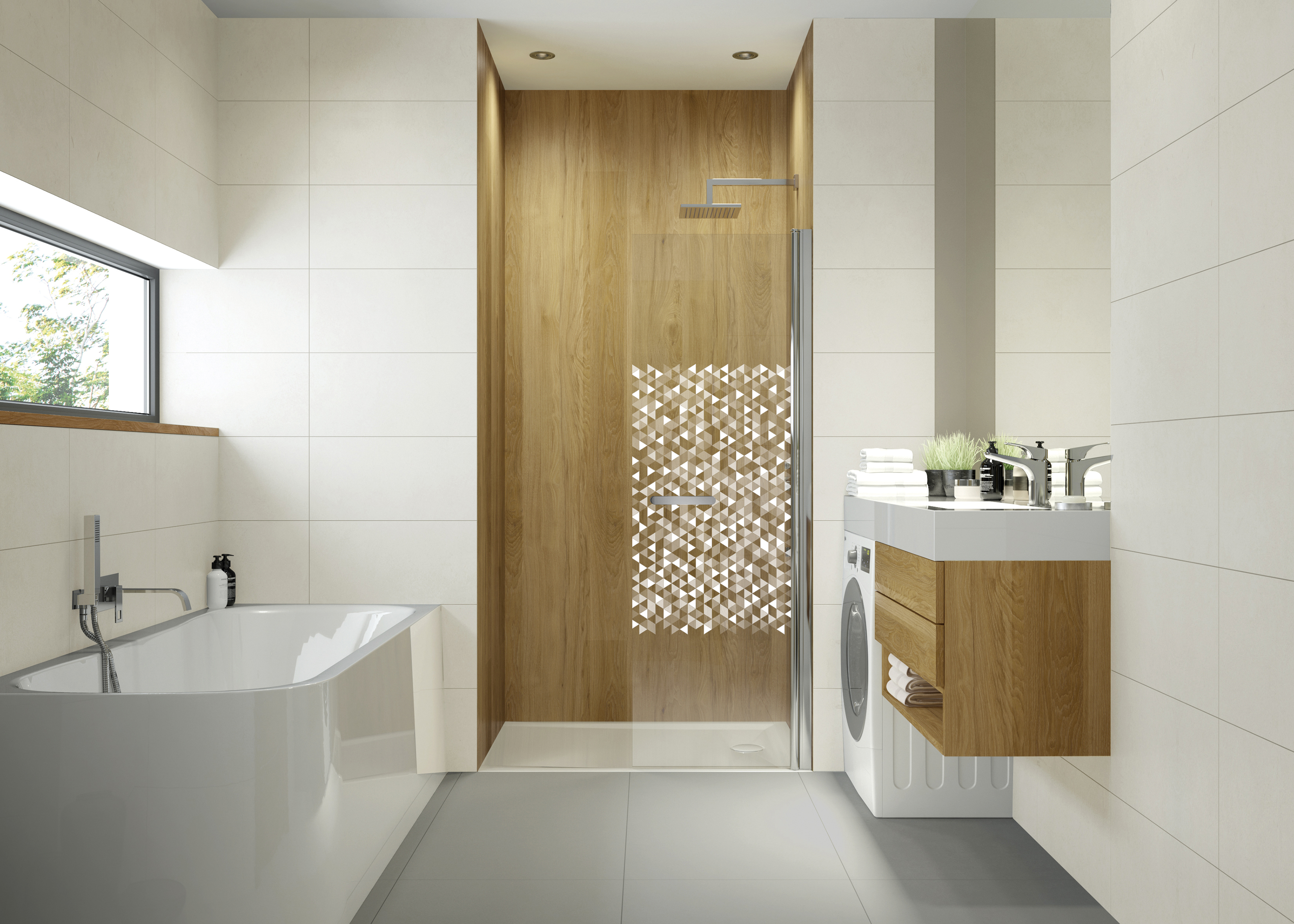 Sanplast Exa Line ścianka prysznicowa walk-in 90 cm srebrny połysk/szkło ze wzorem 600-540-1630-38-151